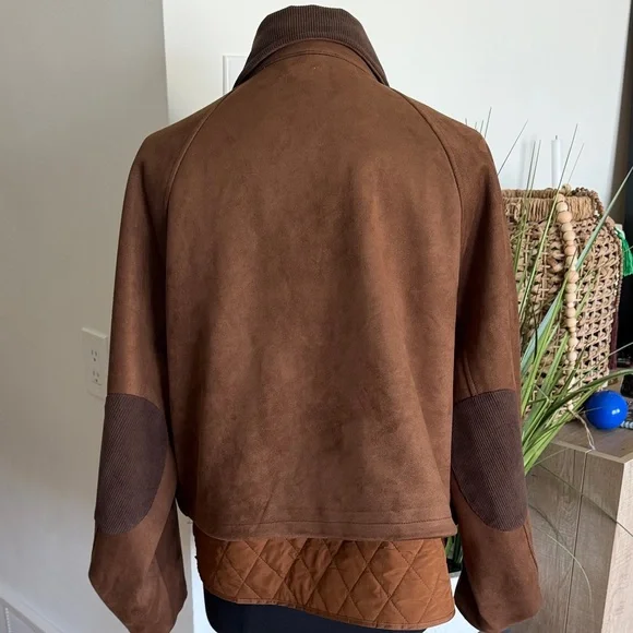 Anthropologie Women’s Brown Faux Suede Twofer Jacket - Medium - Picture 12 of 15